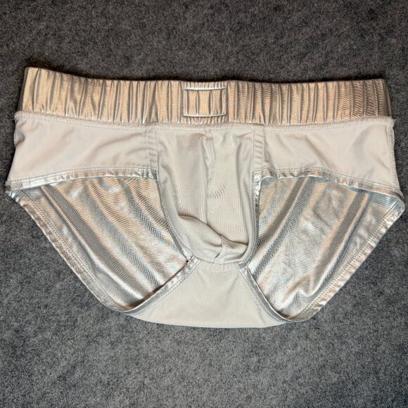 Men’s Addicted Costume Brief – Silver – Size Large (8.5/10) - Picture 7 of 9